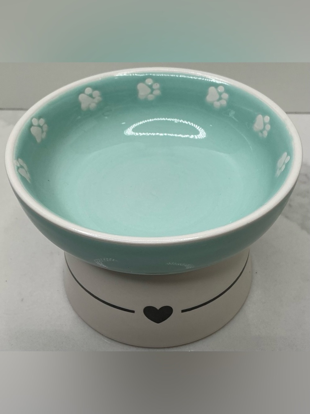 Spectrum Small Pet Bowl Puppy Pedestal Pet Pals Cat  Bowl With Paws New